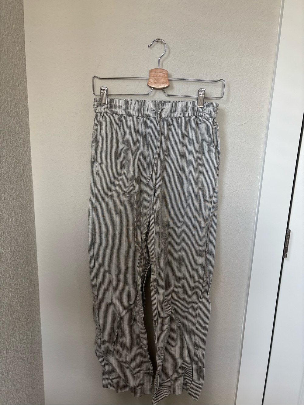 JCrew Casual Drawstring Stripe Pants - Gray